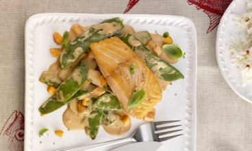 Lachs mit Gemüse