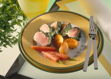 Lammrückenfilet in Kräuterkruste