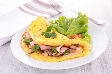 Mehrkornbrötchen mit Schinkenomelette