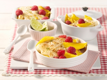 Mango-Himbeer-Gratin