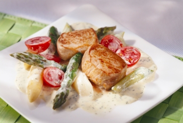 Medaillons mit Spargelragout