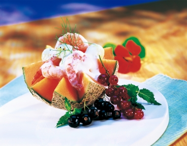 Melonencocktail mit Crevetten