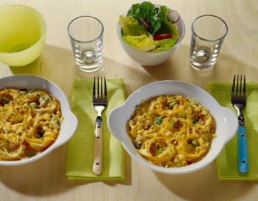 Nudel-Riesen mit Schinkenfüllung