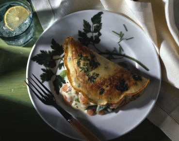 Pfannkuchen mit Gemüsefüllung