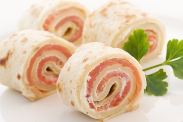 Pfannkuchen mit Räucherlachs