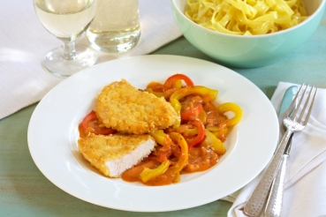 Piccata mit Tomaten-Paprika-Sauce