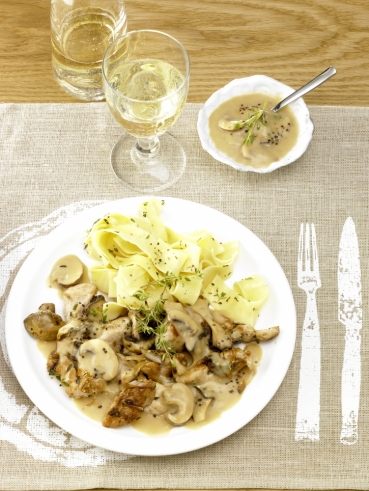 Pilz-Rahm-Geschnetzeltes