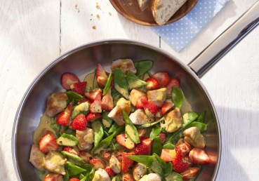 Putencurry mit Erdbeeren