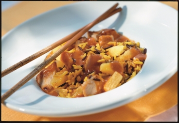 Putenpfanne mit Ananas