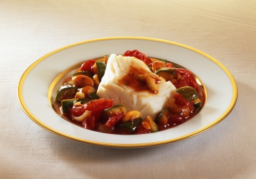 Ratatouille mit Seeteufel-Medaillons