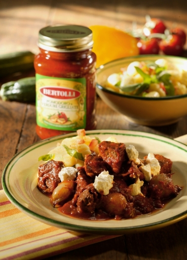 Rindergulasch mit Ricotta