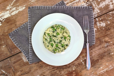Risotto mit grünen Bohnenkernen
