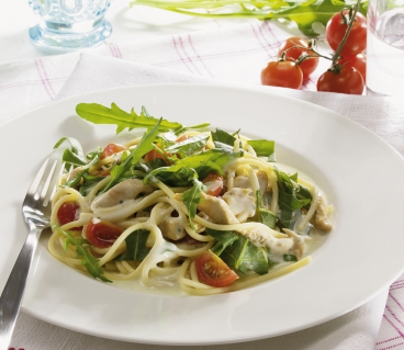 Rucola-Pasta mit Frischkäsesauce