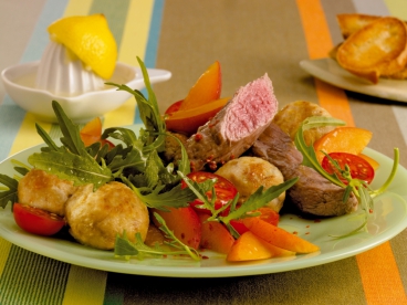 Rucolasalat mit Lammfilet