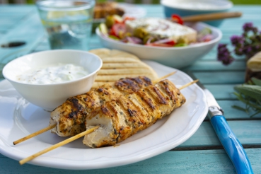Puten Satèspieße mit Kokos-Limonen-Dip