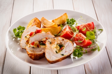 Gefüllte Hähnchenbrust mit Pesto-Sahne
