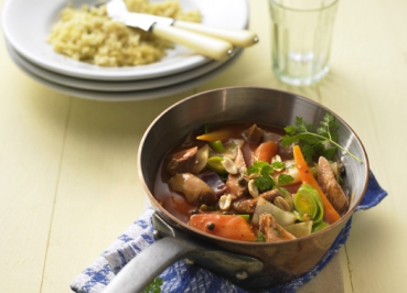Afrikanischer Putenpfeffertopf mit Couscous