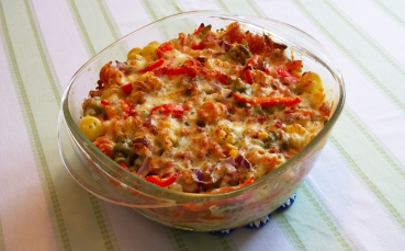 Puten-Nudel-Auflauf mit Paprika