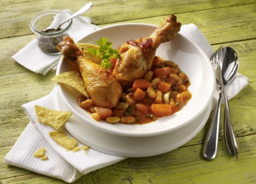 Hähnchen-Bohneneintopf mit grünem Pfeffer