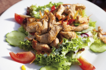 Gebratene Putenbrust mit Salatauswahl