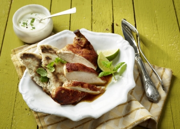 Tandoori-Chicken mit Limetten-Minz-Joghurt