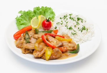 Geschnetzeltes süß & sauer mit Zuckerschoten,Paprika und Ananas