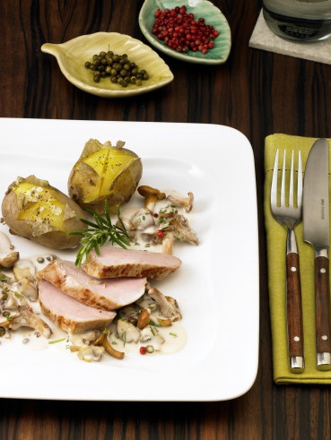 Schweinefilet mit Pilzen und Cremesauce