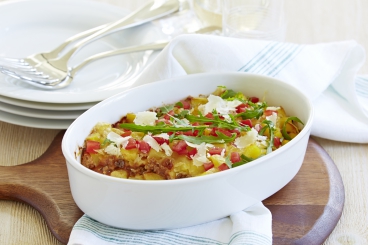 Mediterranes Bolognese-Gratin mit Kartoffeln