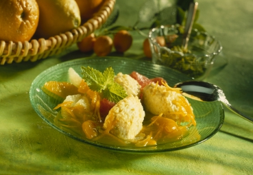 Orangenreis mit Zitrusfrüchte-Kompott
