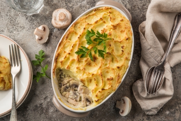 Pellkartoffel-Champignon-Auflauf