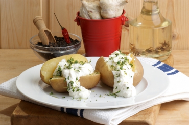 Pellkartoffeln mit Lein-Gemüsequark