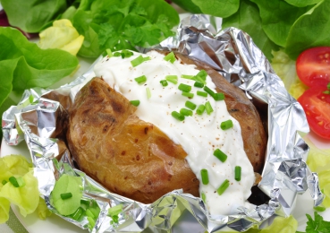 Backkartoffel mit Krabbendip
