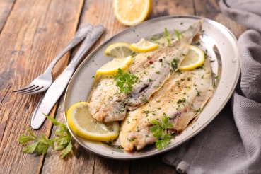Gebratener Seesaibling mit Apfel-Kohlrabi-Ragout