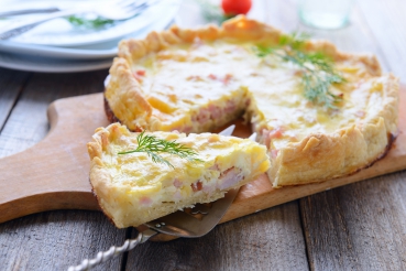 Quiche mit Schinken und Porree