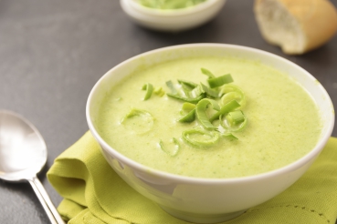 Lauchcrèmesuppe mit Käsekruste