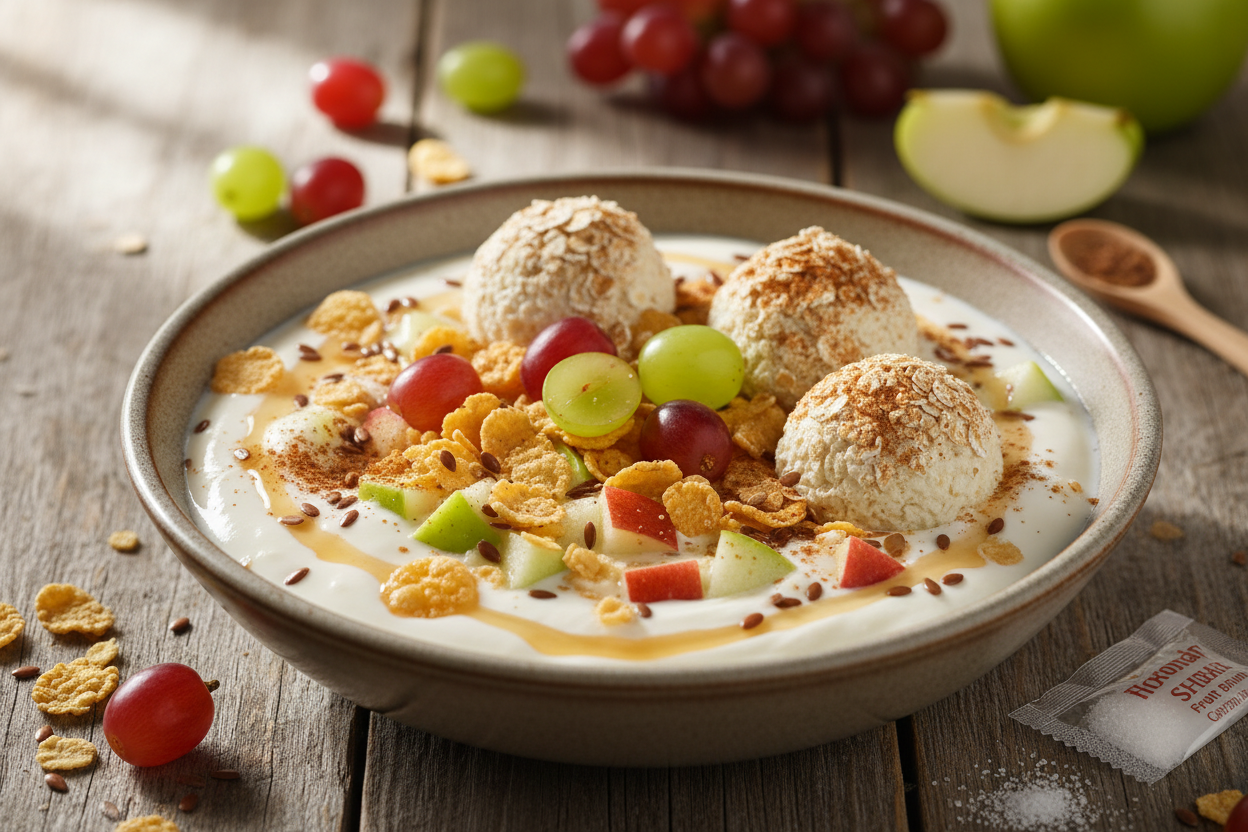 Apfel-Joghurt mit Haferflocken