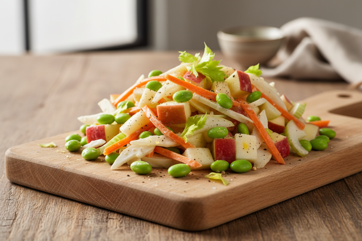 Apfel-Sellerie-Salat mit Sojabohnen