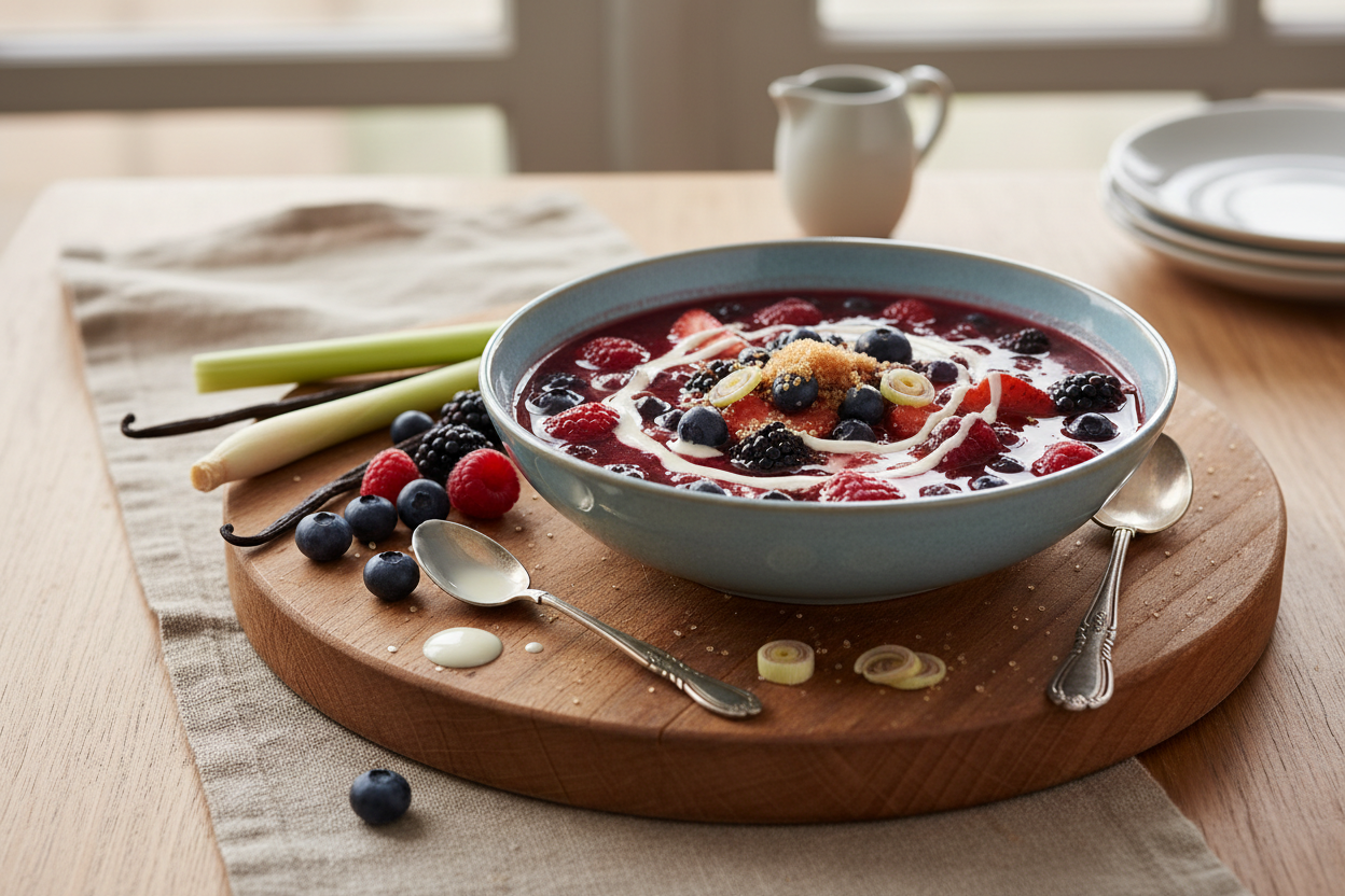 Beerensuppe mit Zitronengras