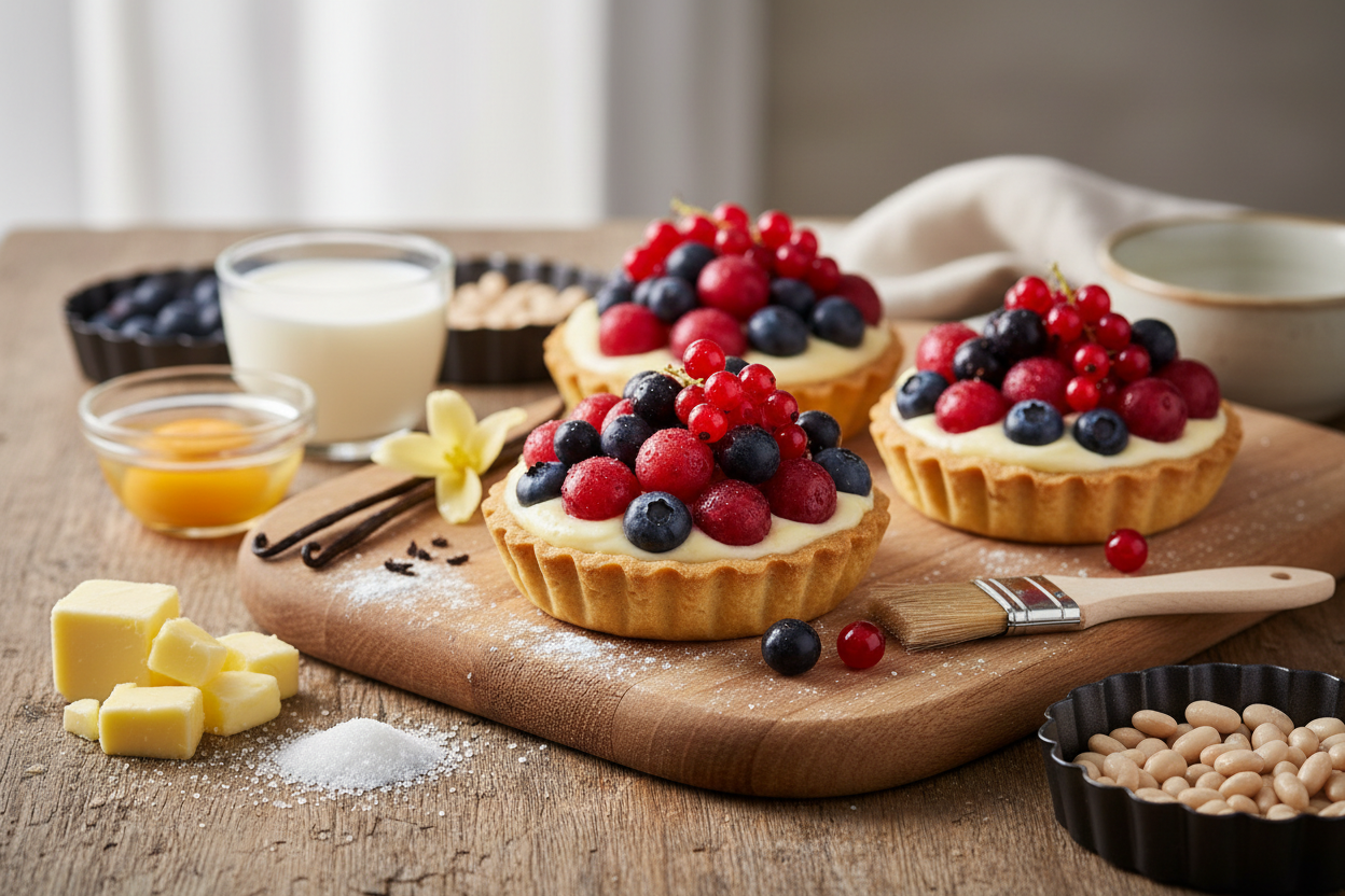 Beerentarteletts mit verschiedenen Beeren