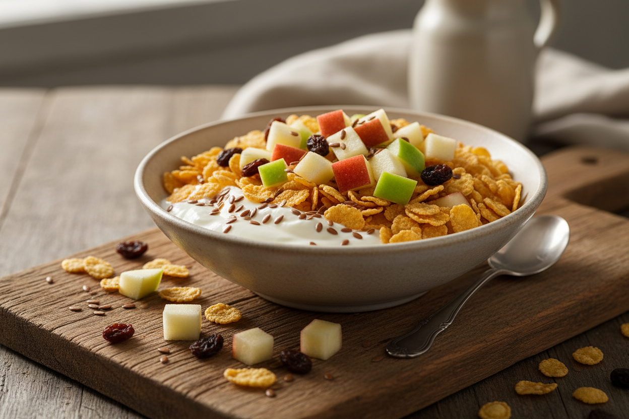 Cornflakes mit Apfel
