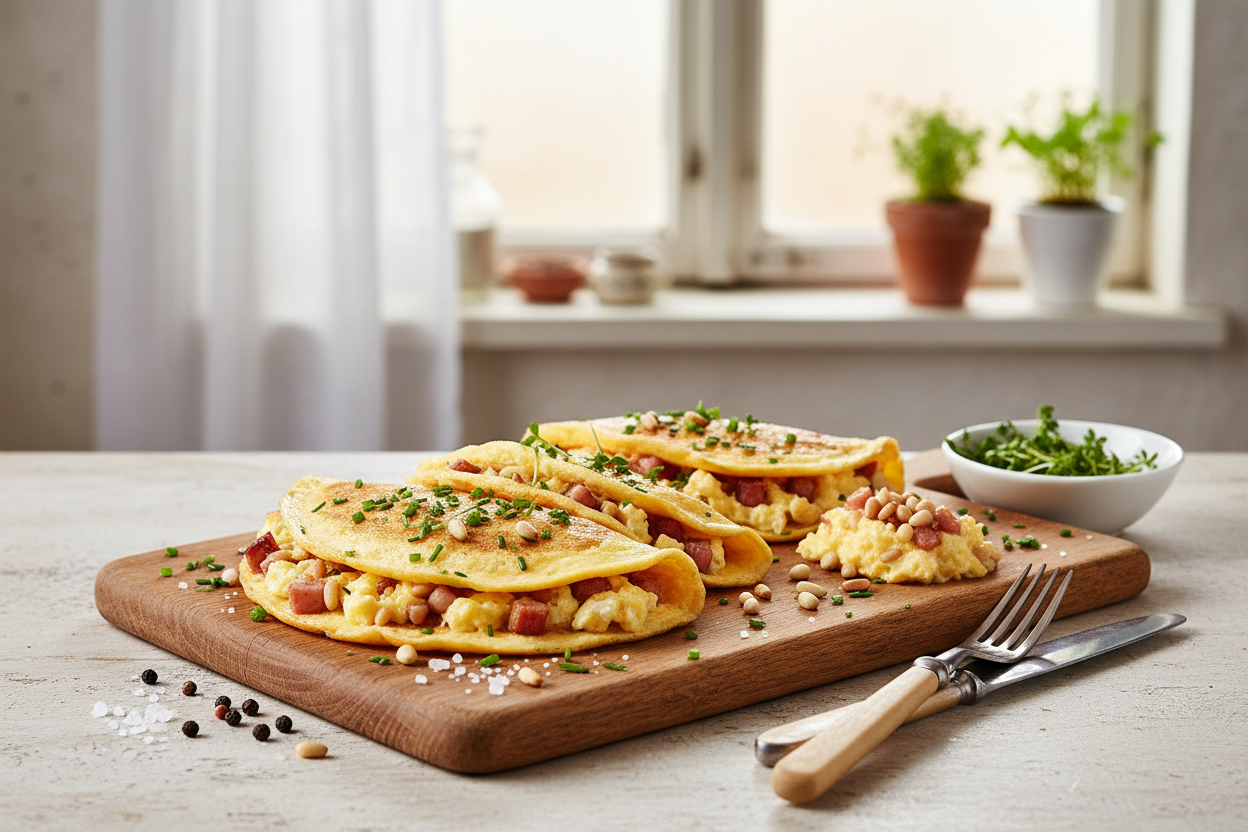 Französische Omeletts mit Rama-Käse-Eili