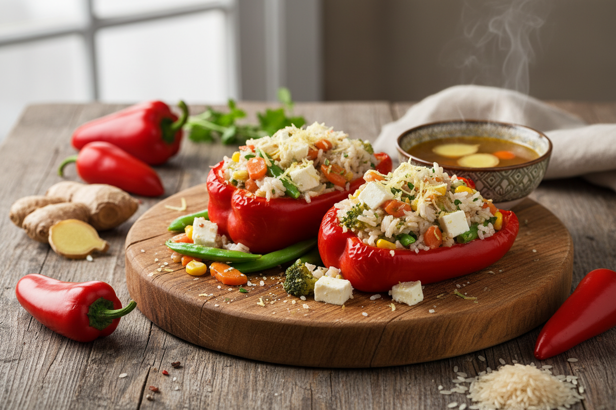 Gefüllte Spitzpaprika Asia