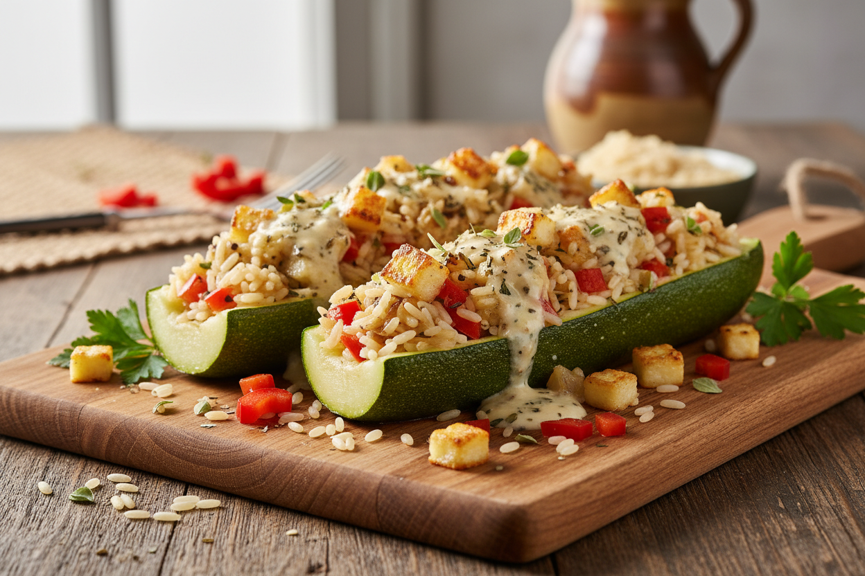 Gefüllte Zucchini