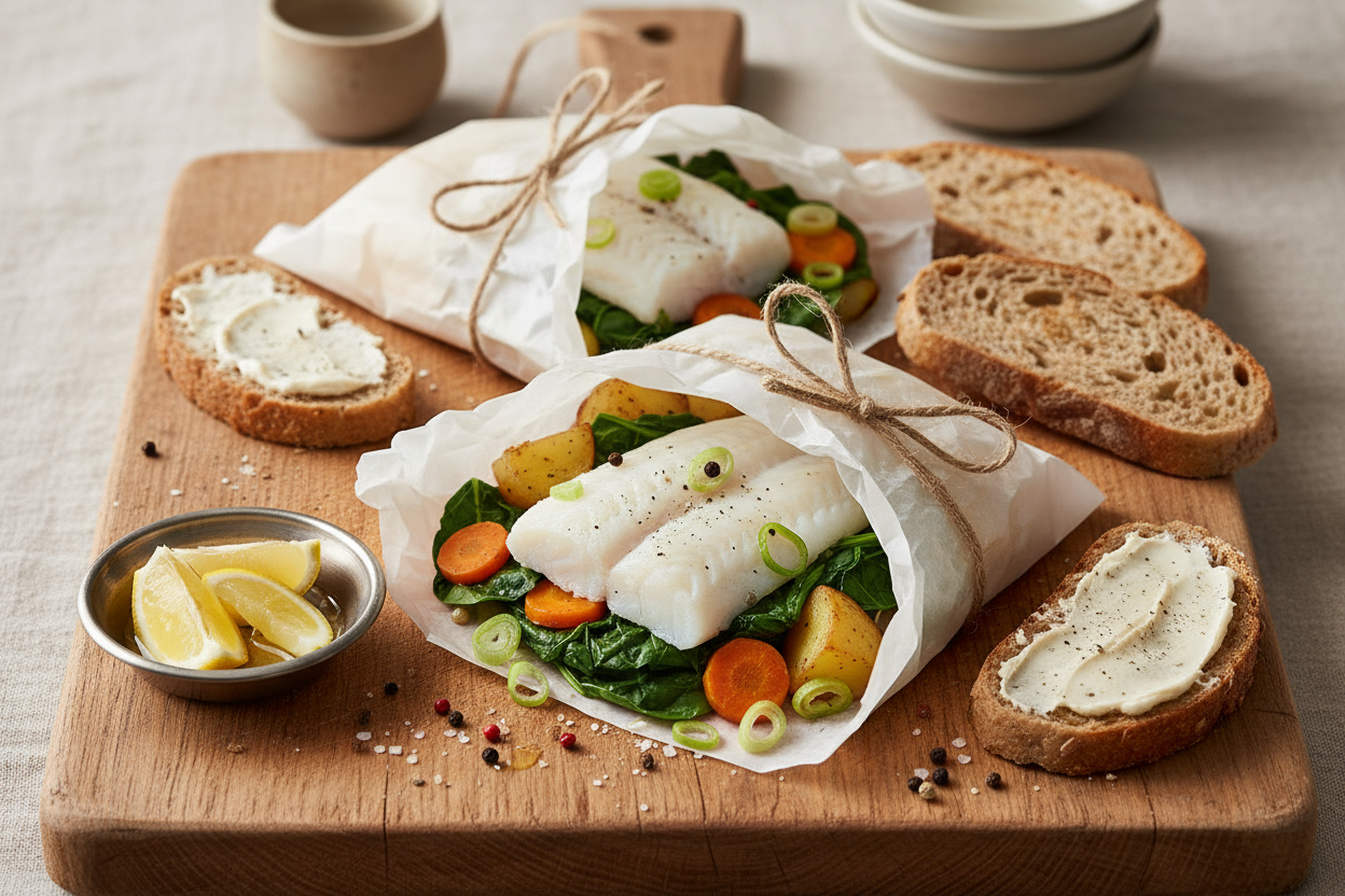 Gemüse-Fisch-Päckchen