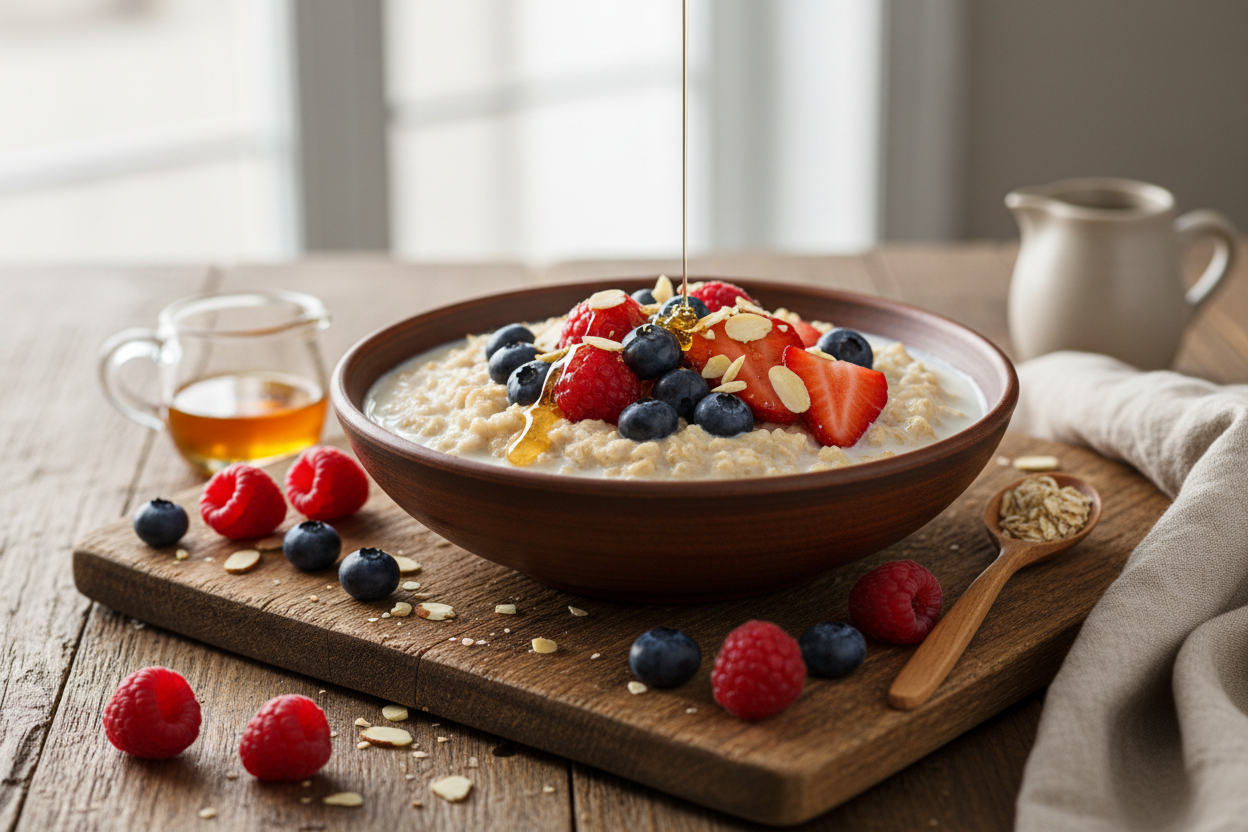 Haferflocken-Frühstück mit Beeren