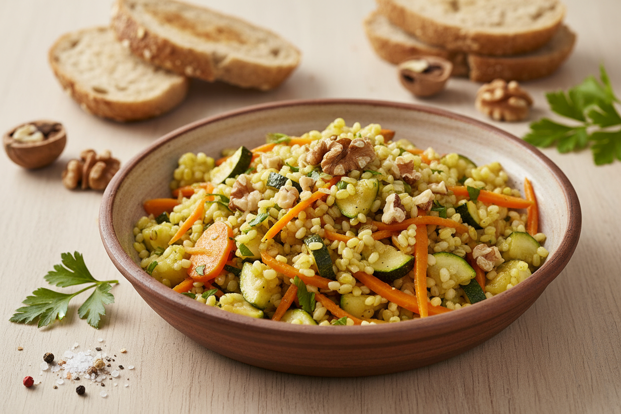 Hirsesalat mit Möhren und Zucchini