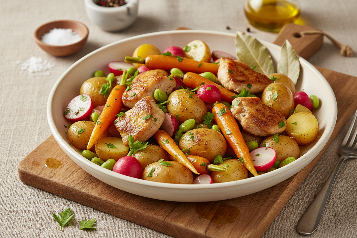Hühnchen mit Frühlingsgemüse
