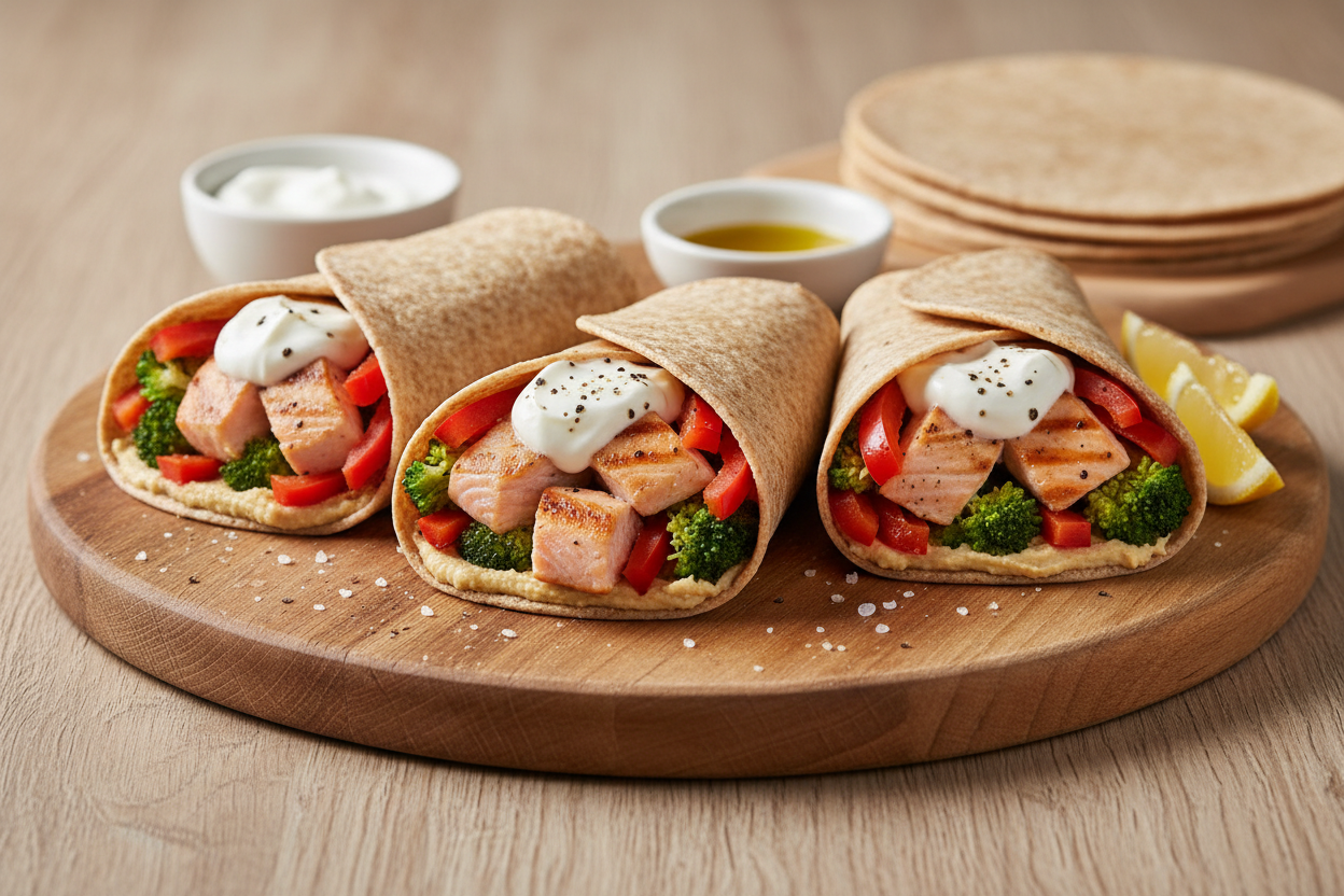 Joghurt-Lachs-Wrap mit Paprika