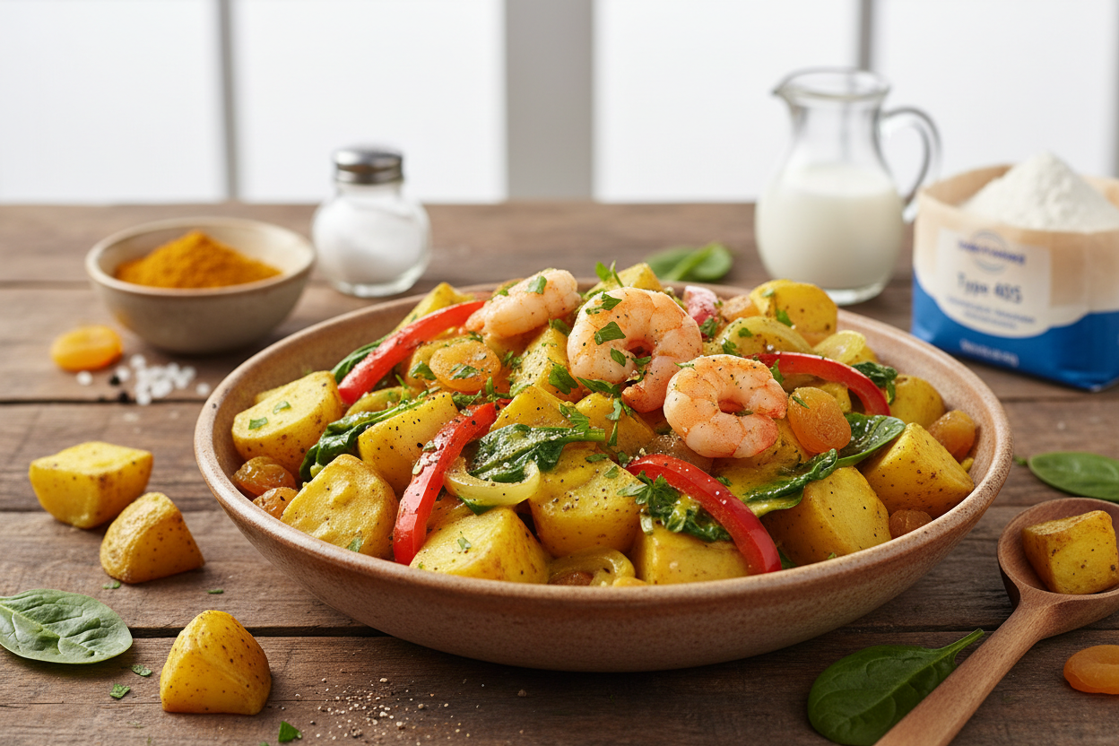 Kartoffeln mit fruchtiger Currysauce