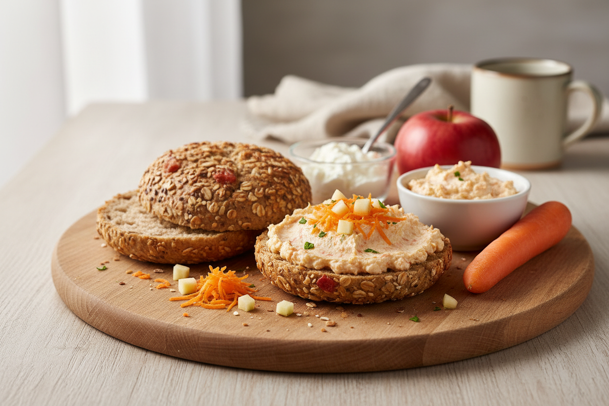 Müslibrötchen mit Apfel-Möhren-Aufstrich